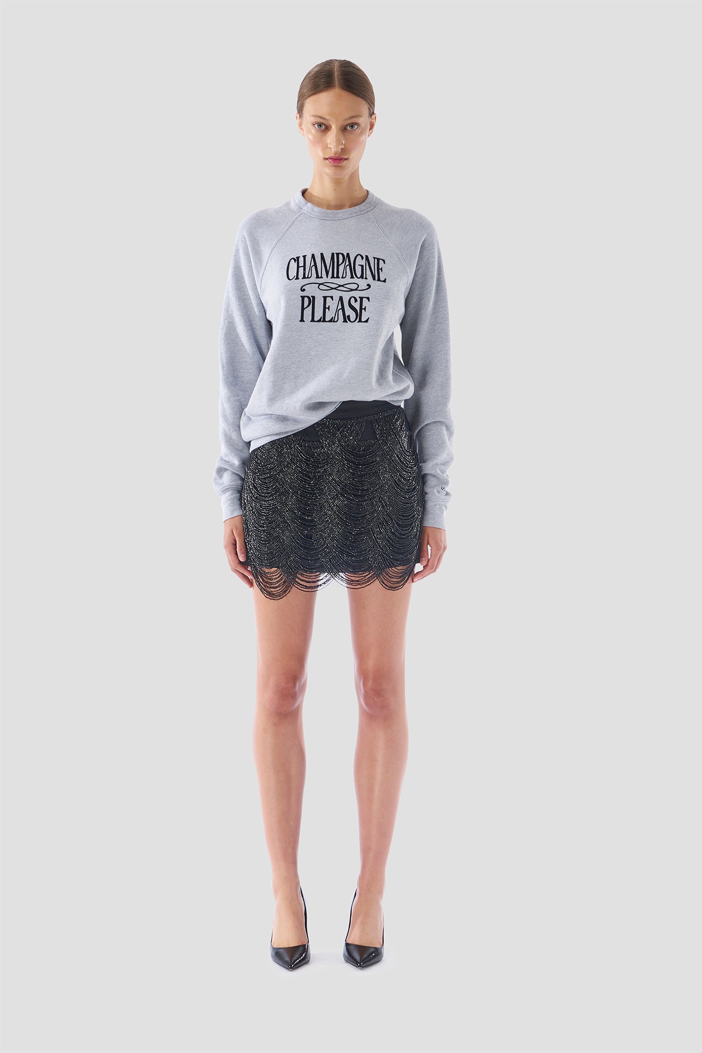 Champagne Please Crew Neck Sweatshirt