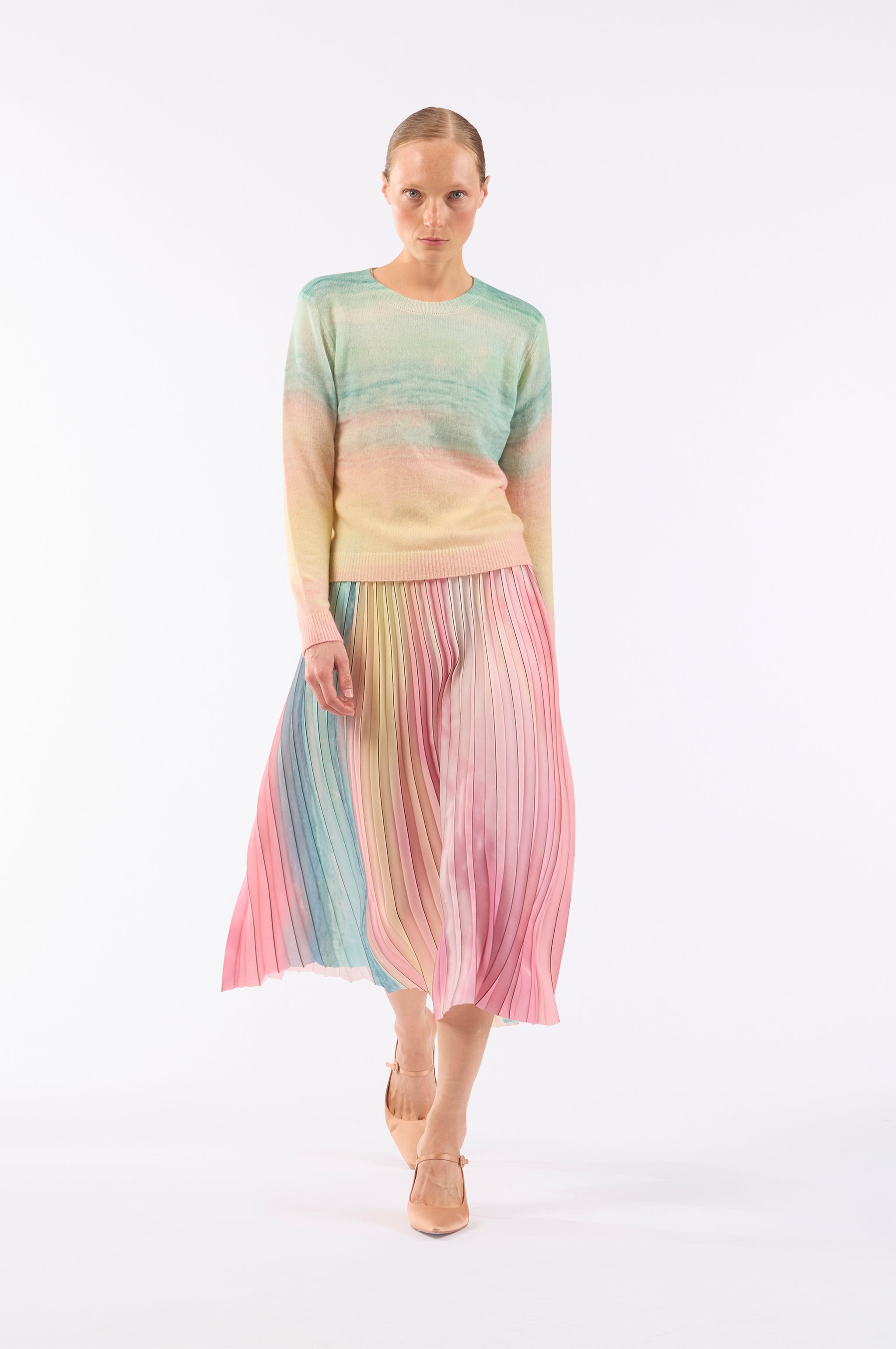 Scattered Clouds Pleated Skirt