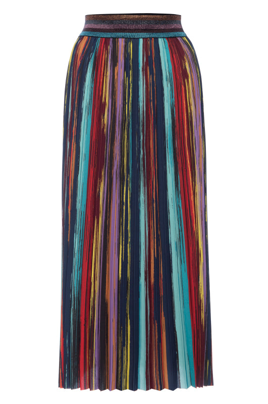 Painted Stripe Pleated Skirt – Le Superbe
