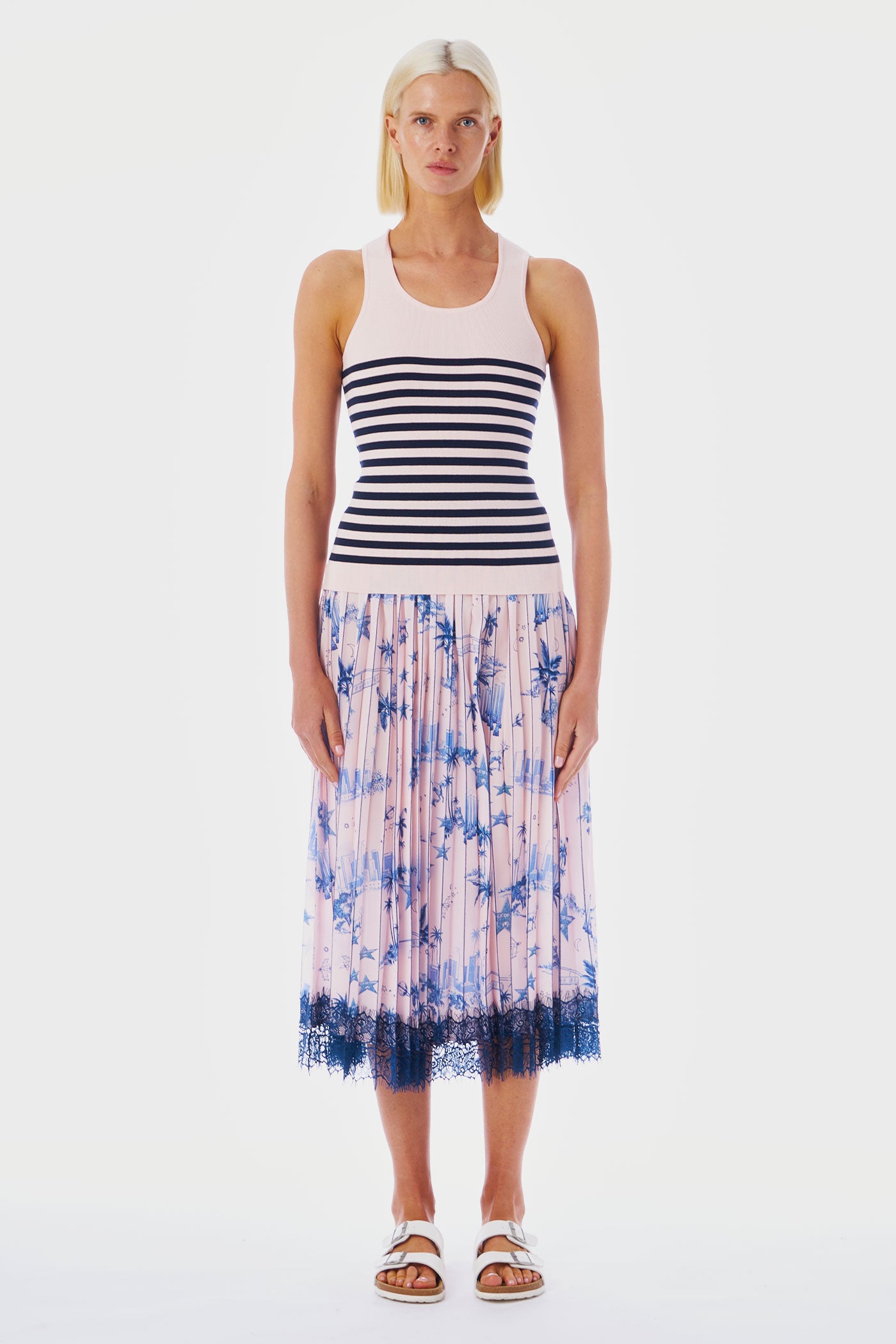 Tanks A Lot Stripe Pink Navy