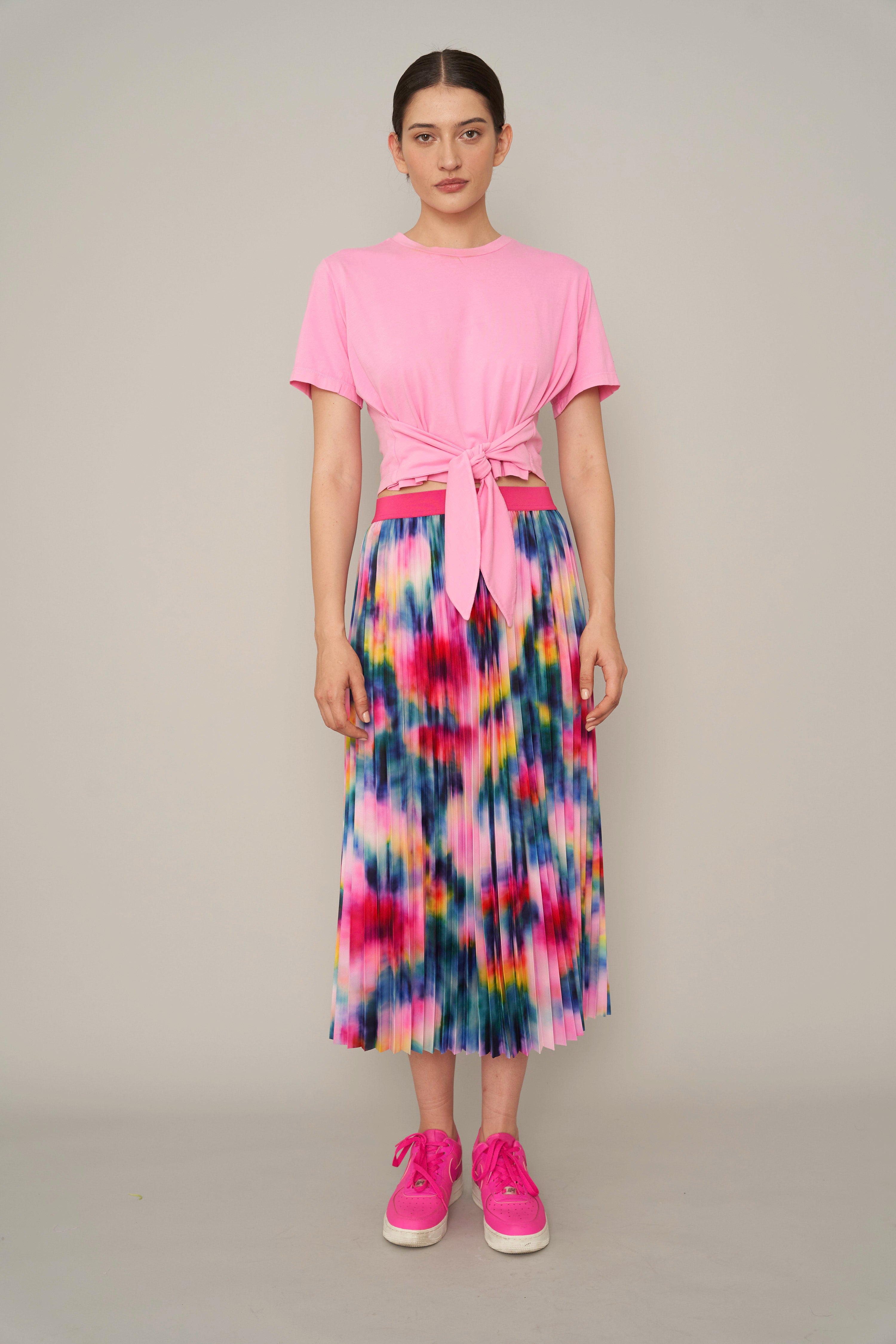 Melting Floral Pleated Skirt – Le Superbe