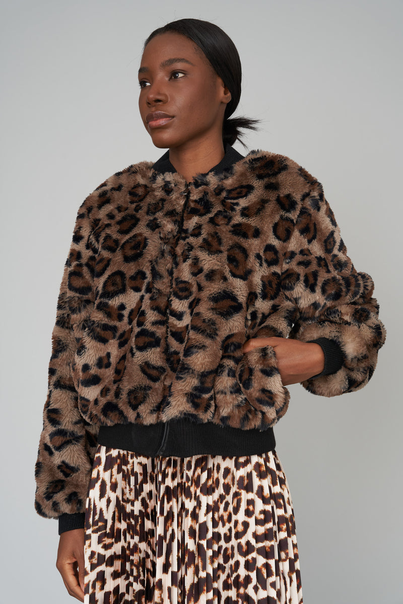 Tiger Print Bomber Jacket